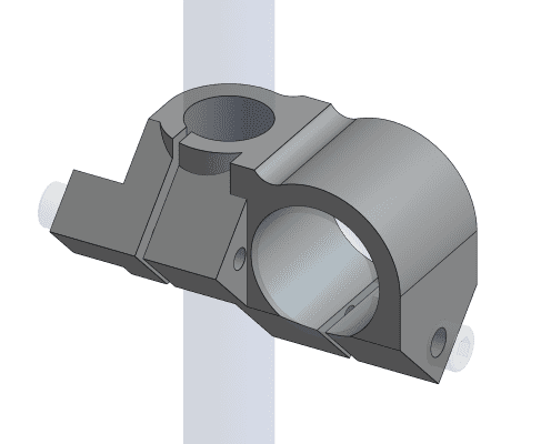 One piece clamp optimized for 3D printing