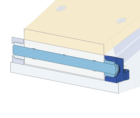 6 mm bushings mounted on the baseplate