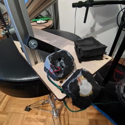 Open Source Drum Pedal V8 with shear foam for the self-kick