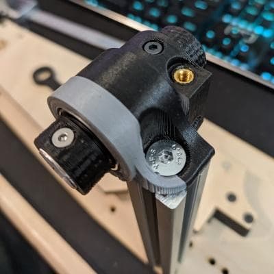 Open Source Drum Pedal V8 with a 2020 aluminum extrusion for the vertical frame